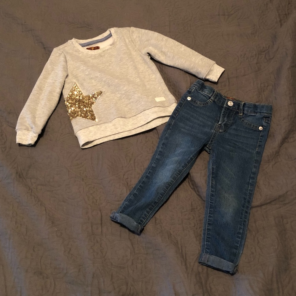 7 For All Mankind Sweatshirt and Jeans Set